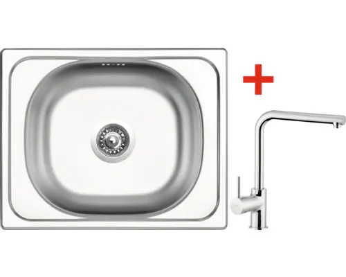 Nerezový dřez s baterií CLASSIC 500 400 x 500 mm + baterie ELKA N4