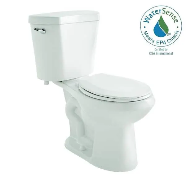 2-​piece 1.​28 GPF Single Flush Elongated Toilet in White