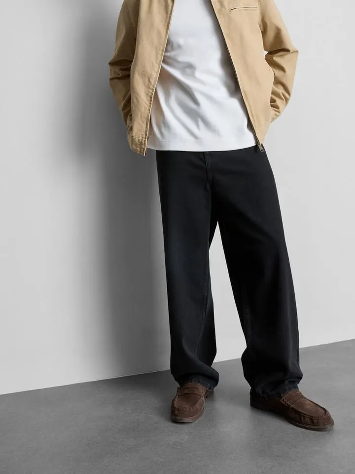 Jean baggy taille mi-haute