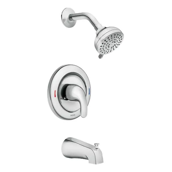 MOEN Adler Single Handle 4-​Spray Tub and Shower Faucet 1.​8 GPM in Chrome (Valve Included)​