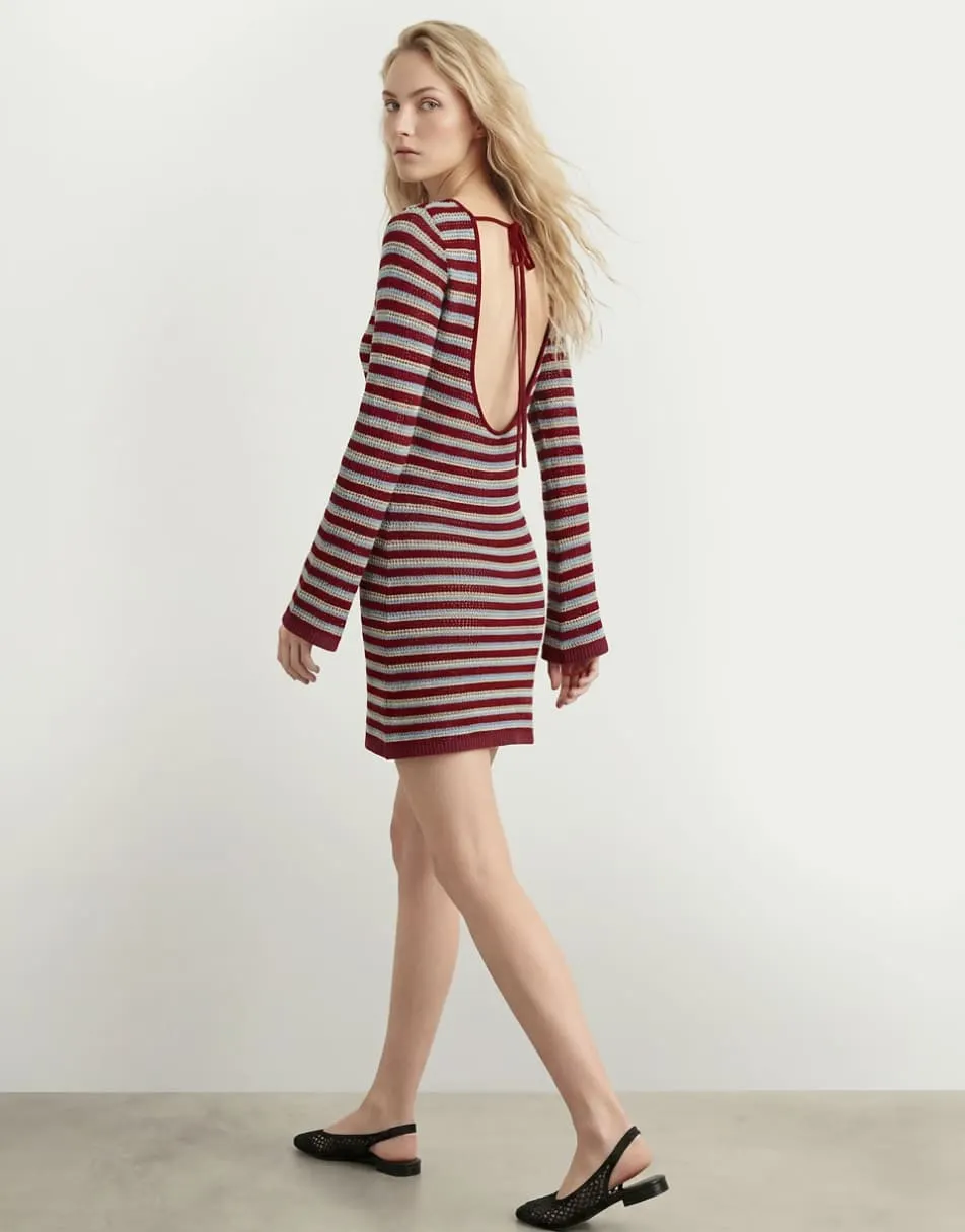 HYPEDROP Knitted dress in oxblood red1