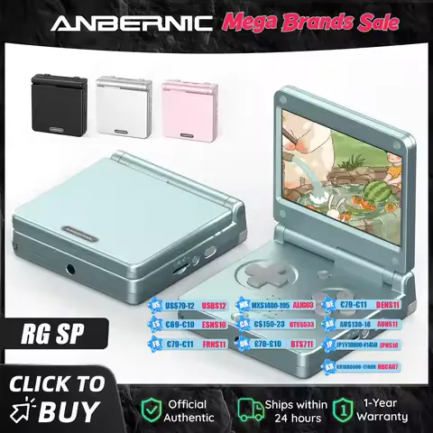 Anbernic RGSP 64 Bit Retro Handheld Game Player 16G Built-in Linux System Foldable 3.4 Inch IPS Screen Retro Game Console RG SP