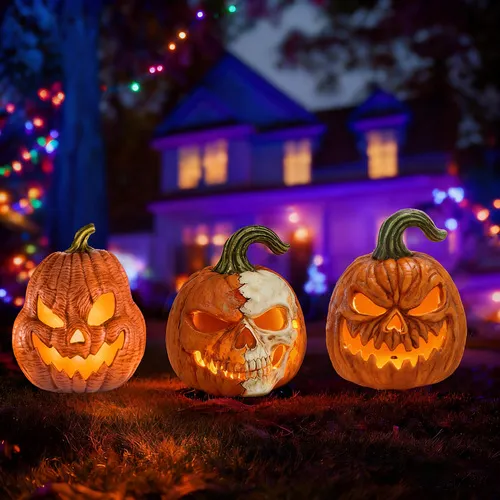 Pumpkin Hollow® Pumpkin Solar LED Landscape Light Assorted Styles