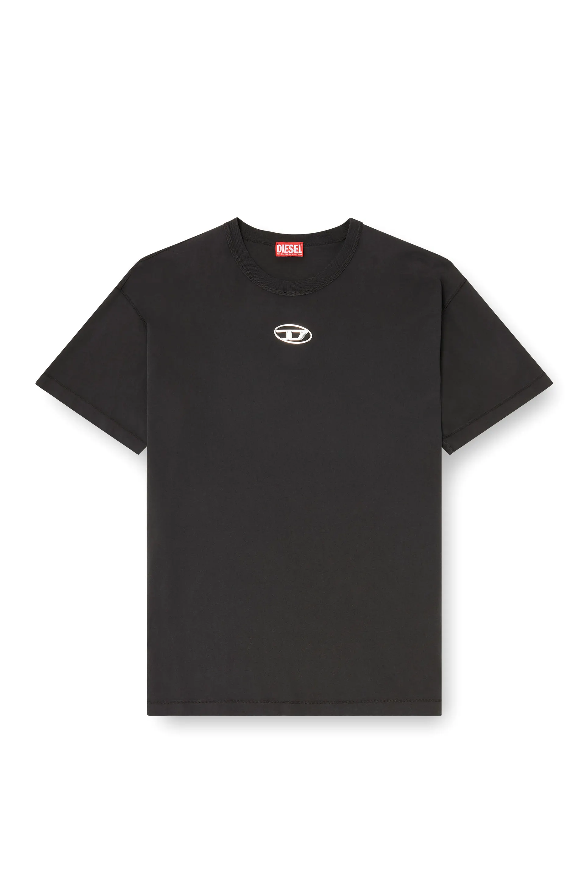 Light cotton T-shirt with metallic Oval D logo