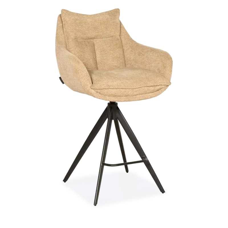 Barstoel Raff - draaibaar - stof Aragon Beige - pocketvering