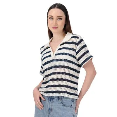 Blusa Mxstaza Mujer De Tejido Rayas Horizontales