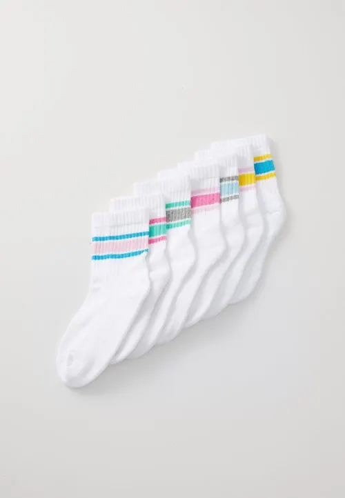 7 PACK UNISEX SOCKS - Sokker - white/multi-coloured/pink
