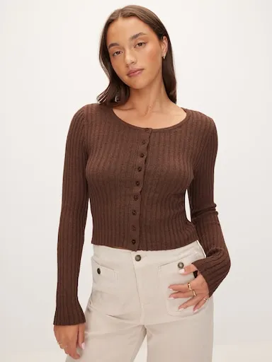 Yuki Rib Crop Cardi