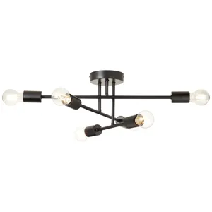 Plafoniera design Lina Ø 4.2 cm nero IP20, 6XE27 INSPIRE