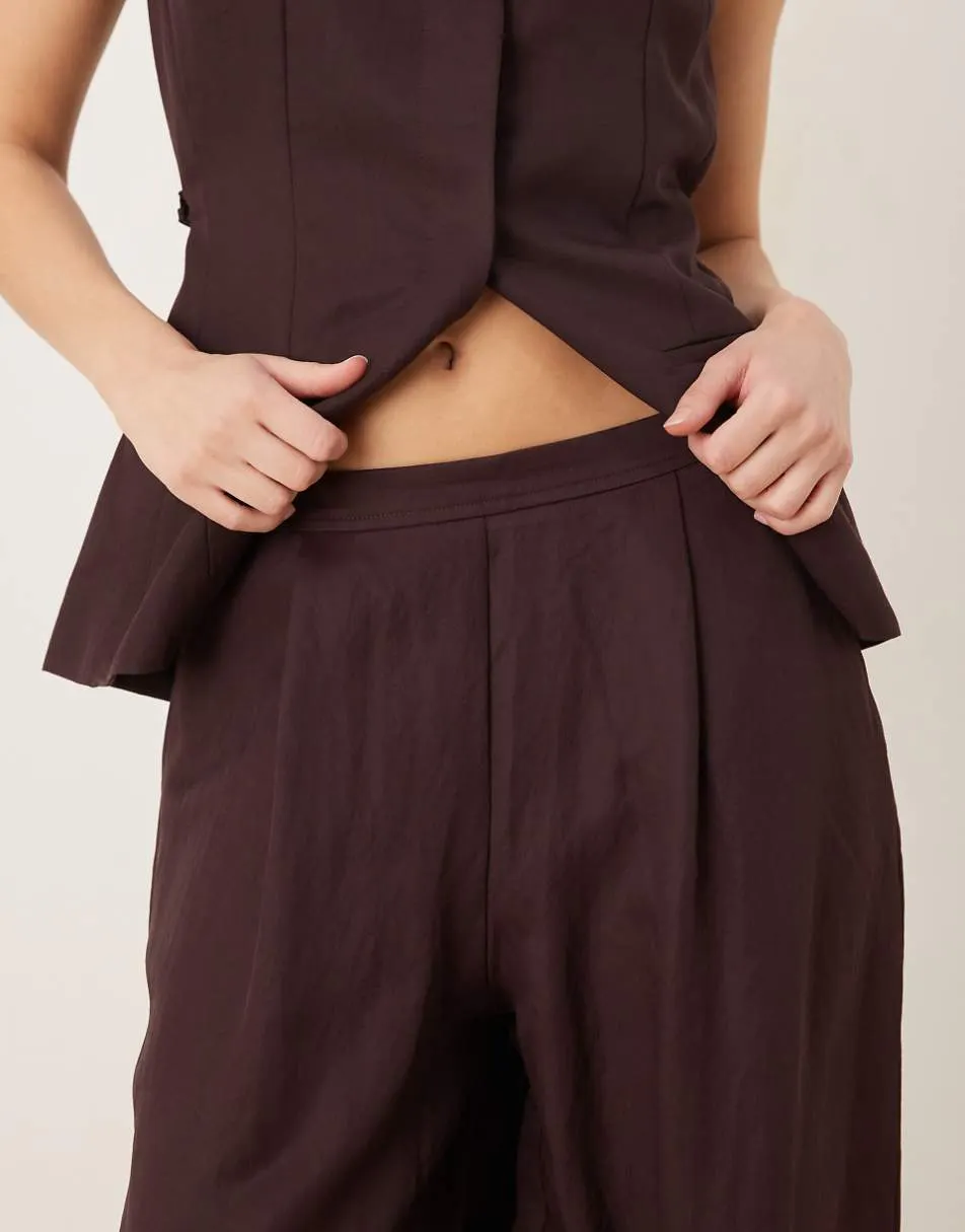 Mango Cherry straight leg trouser co-ord in dark red