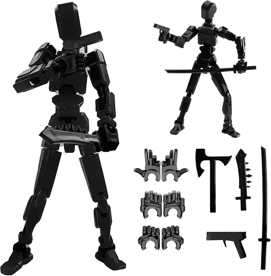 DANONI Assembly Completed-Titan 13 Action Figures, Upgrade Titan 13 Action Figure, Dummy Robot 13 Action Figure Set,3D Robot Action Figures for Children's Day Birthday Gifts (Assembly Completed-Black)