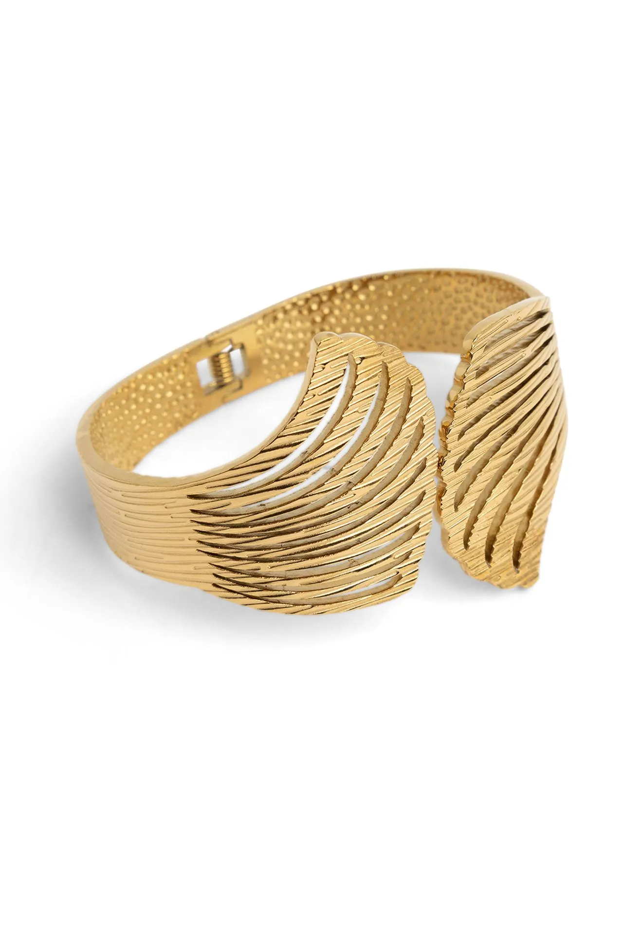 Goudkleurige bangle armband met vleugels
