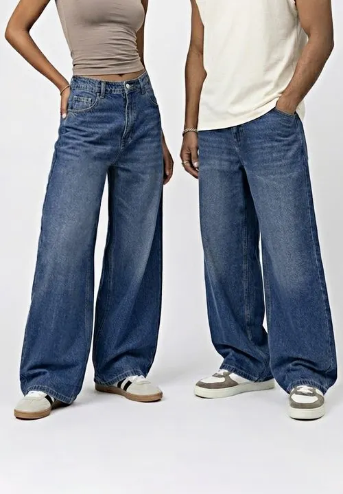 UNISEX - Baggy jeans - blue denim