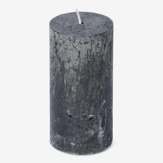Svart rustikk søylelys - 12 cm