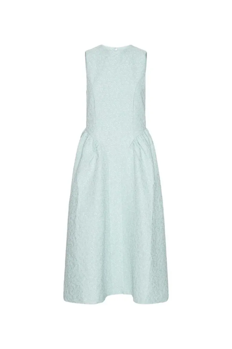 Jacquard Midi Dress - Lyseblå
