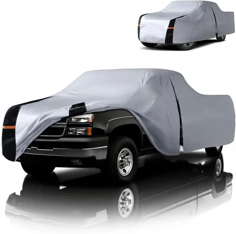 Multi-Layer Chevy Silverado 2500HD Truck Cover, Custom Fit Silverado 2500 2020-2026 Crew Cab SB(6.8') Car Cover Waterproof All Weather, Full Exterior Cover Rain Wind and UV Protect with Door Zipper