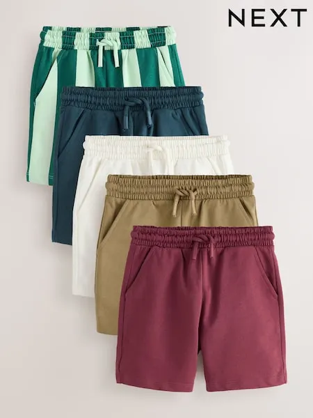 Navy Blue/ Tan/ Ecru/ Stripe Jersey Shorts 5 Pack (3mths-7yrs)