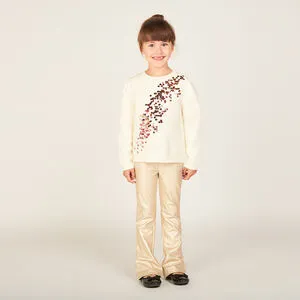 Pull en tricot à gros sequins pour fille