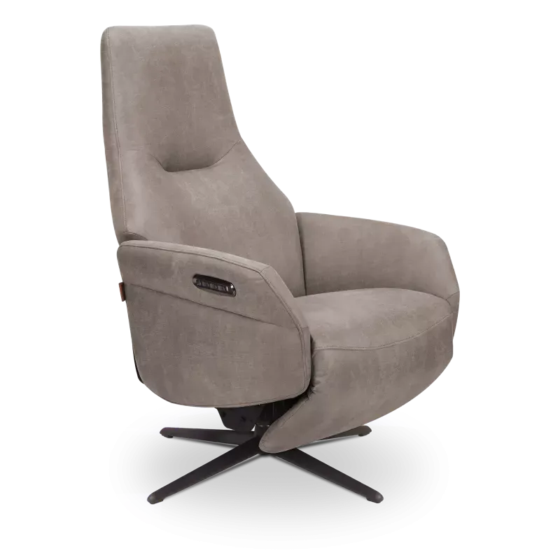 Relaxfauteuil (elektrisch/zwart) Opera - Microleder Oxx Clay