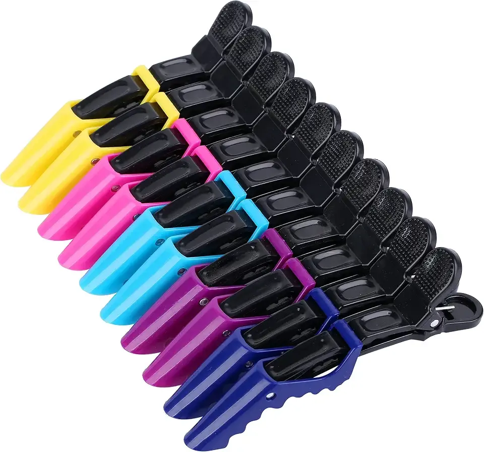 HH&LL Hair Clips for Women Wide Teeth & Double-Hinged Design Alligator Styling Sectioning Clips of Professional Hair Salon Quality - 10 Pack