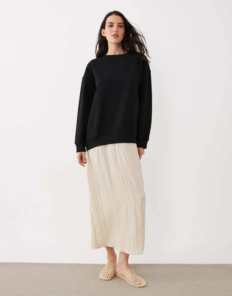 ASOS DESIGN hybrid sweater dress in monochrome