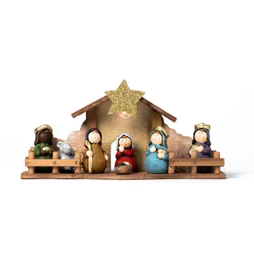Presepe Capanna Luminosa h14x33 cm