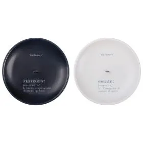 Set 2 porta zampironi in ceramica Ø15x2,5 cm, Victionary