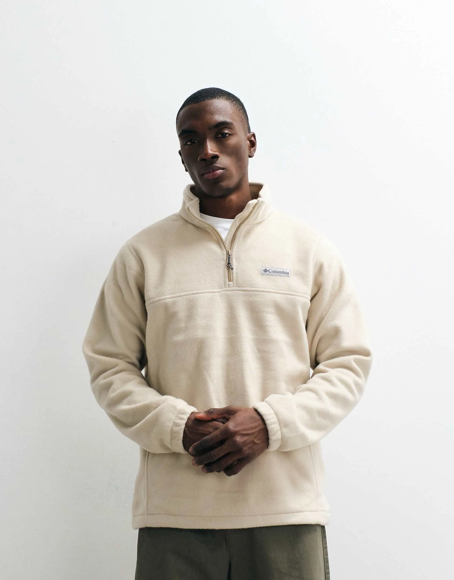 Columbia Steens Mountain half zip fleece in stone