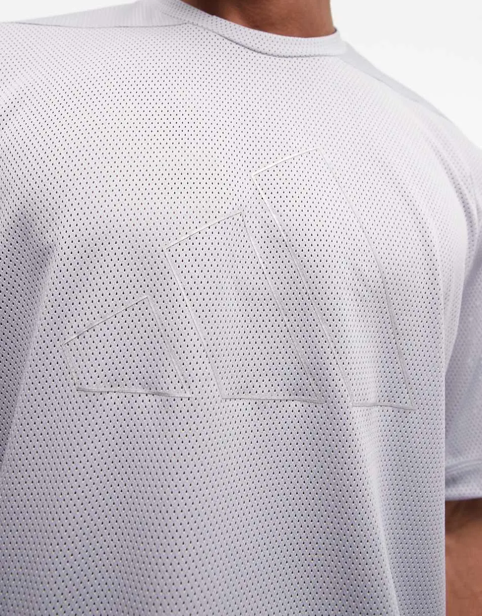 adidas Training Essentials mesh t-shirt in grey