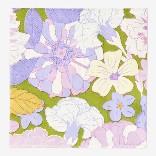 Napkins with flowers - 15 pcs