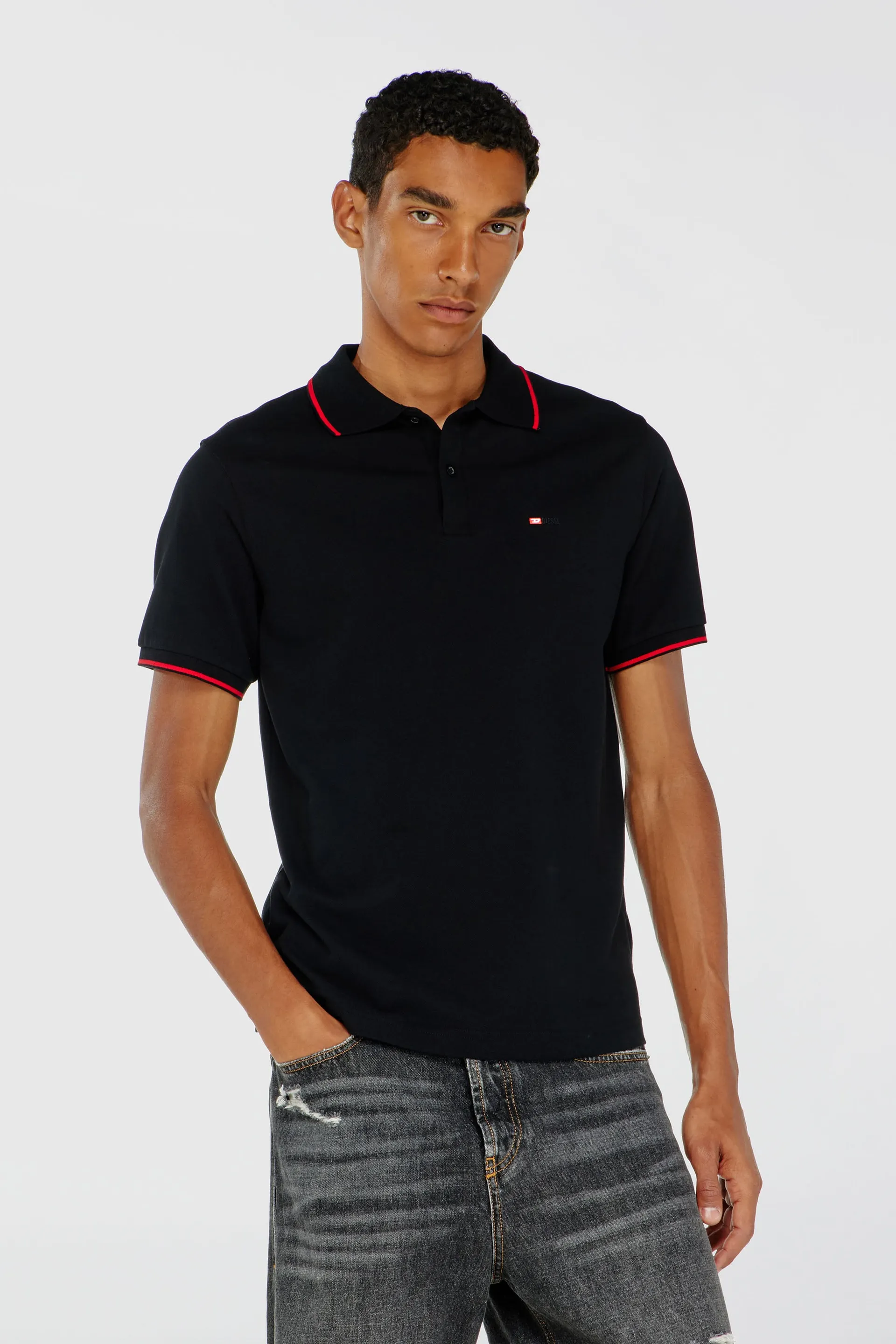 Polo shirt with micro Diesel embroidery