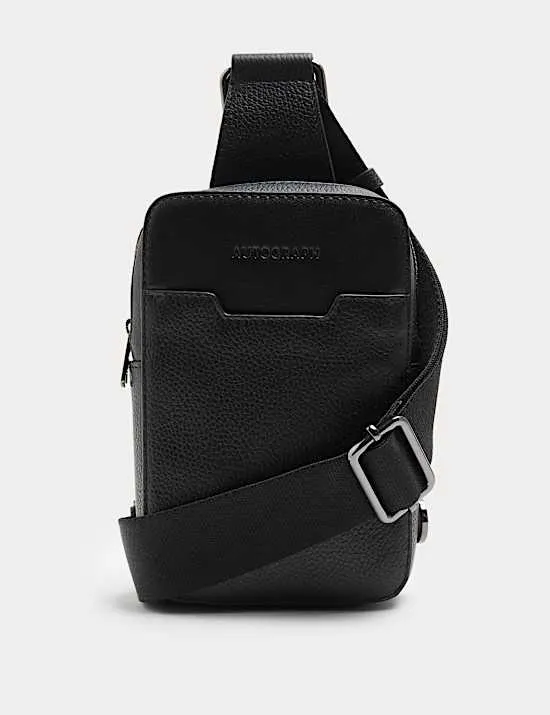 Handytasche aus genarbtem Leder