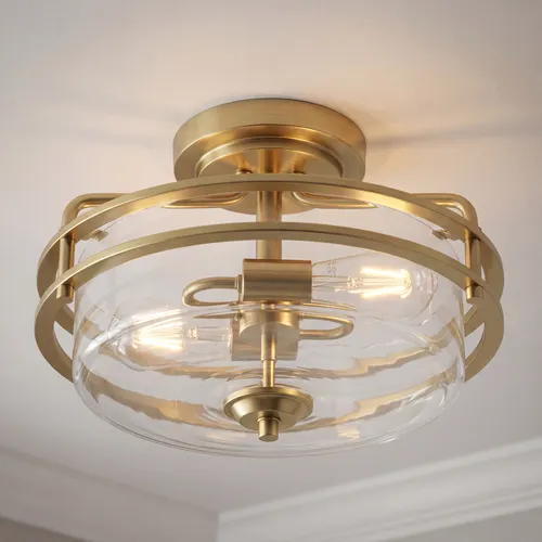 Patriot Lighting® Joska Gold 2-Light Semi-Flush Mount Ceiling Light