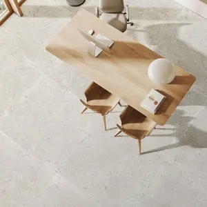 Suelo porcelánico Coralina efecto piedra blanco 60x120 cm C1