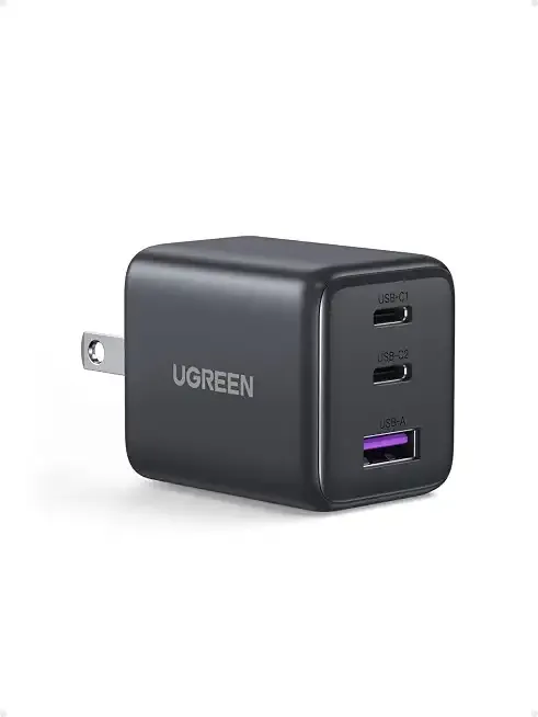 UGREEN 3-Port 30W USB C Charger Block, GaN II Type C Fast Charging, Black