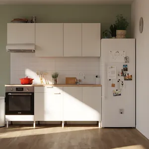 Cocina en kit Eleki blanca 3 módulos altos + 3 bajos L.200 x H.217 x P.58 cm