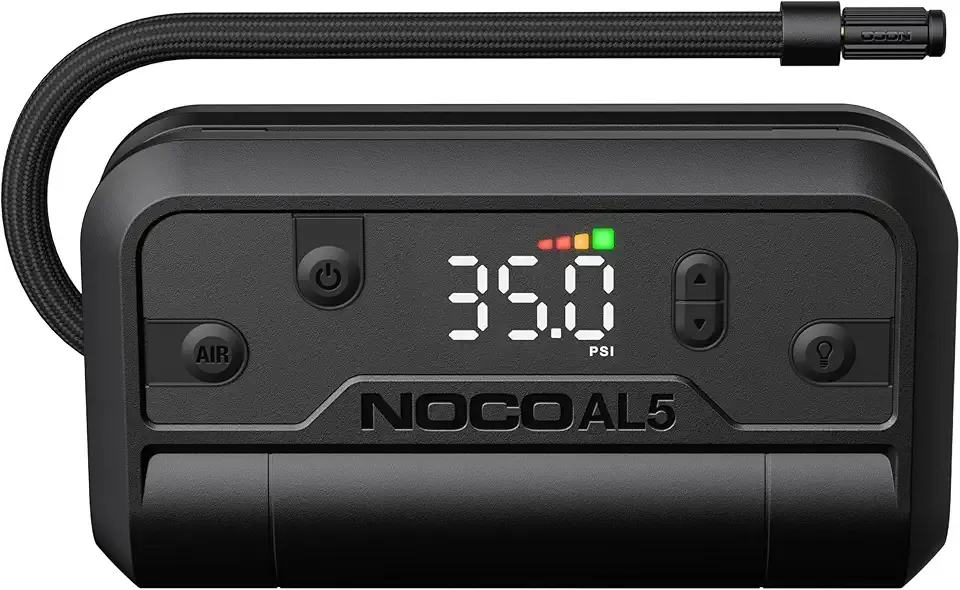 NOCO Air AL5: UltraFast 5A Cordless Tire Inflator – Portable Battery-Powered Air Compressor Pump – 17 SLPM Airflow Inflates 0–40 PSI in 7 Minutes – Digital Gauge + Auto-Shutoff