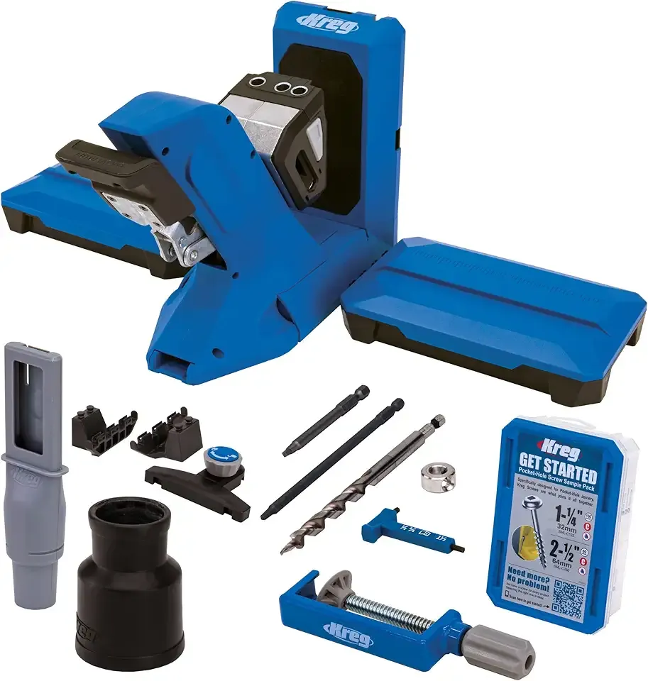 Kreg Tool KPHJ720PRO Pocket-Hole Jig 720PRO - Easy Clamping & Adjusting - Includes Durable Kreg Pocket-Hole Screws - For Materials 1/2" to 1 1/2" Thick