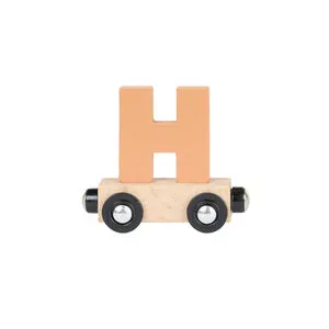Lettre "H" wagon en bois - marron