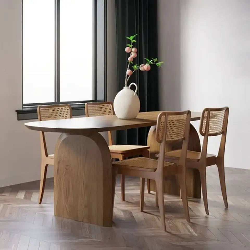 homary 70.9" Japandi Oval Dining Table for 6, Modern Pine Wood Dininer Table for Dining Room, Kitchen, Living Room Mesas de Comedor, Easy Clean