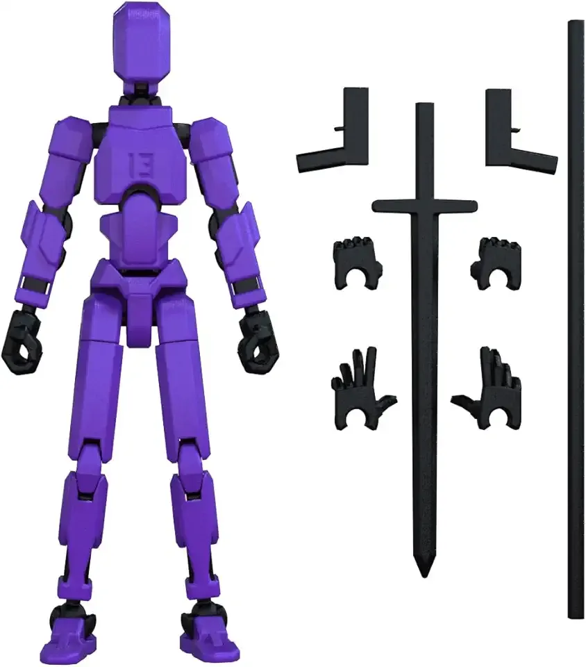 MerryXD T13 3D Action Figure,Assembly Completed Dummy Nova Titan Lucky 13 Action Figure 3D Printed Multi-Jointed Movable Toy Purple