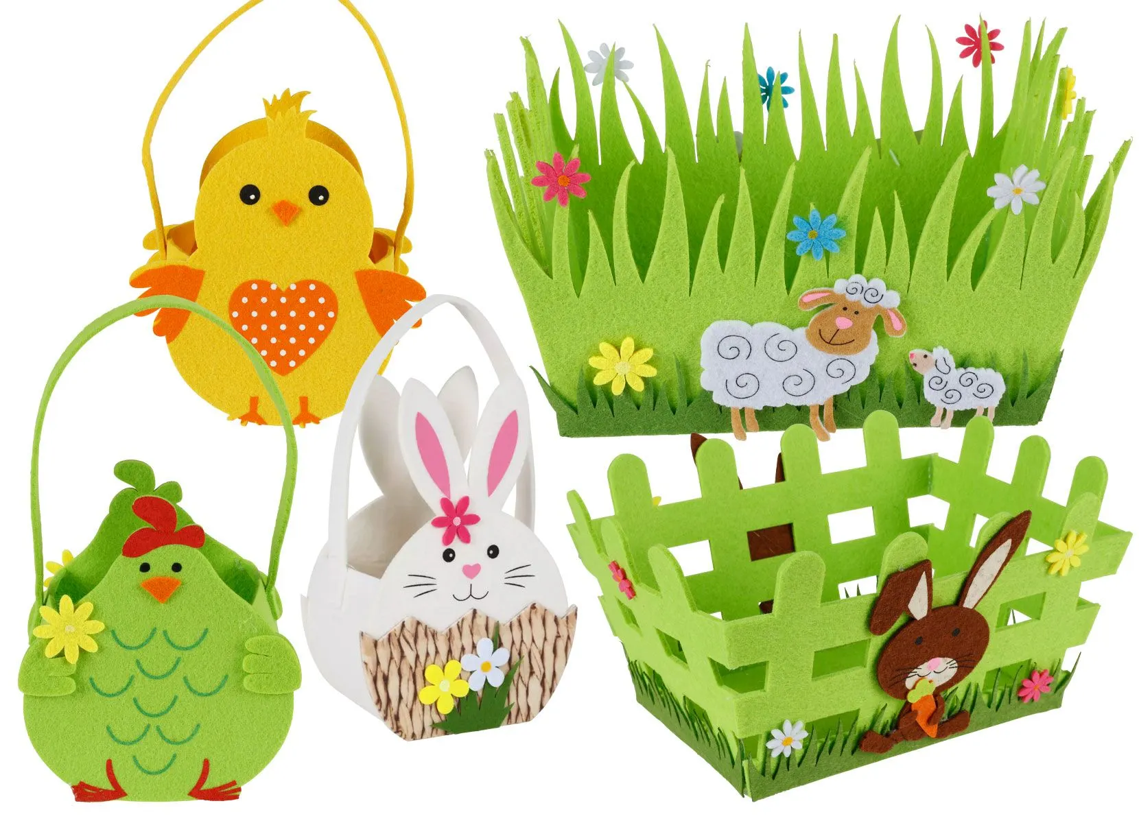 Osterkörbe und -nester aus Filz