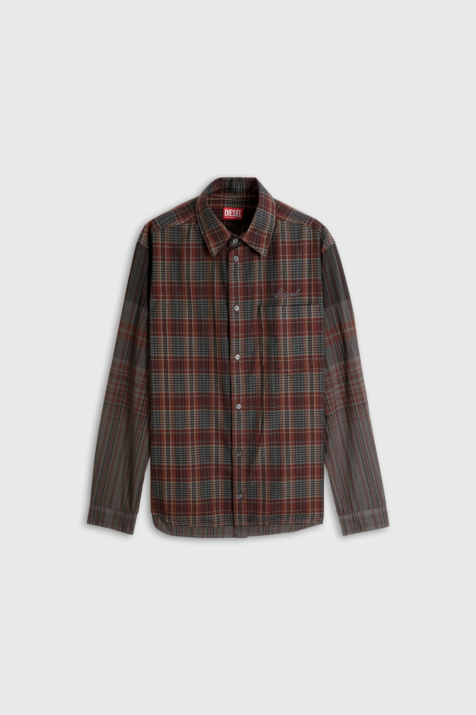 Shirt in metallic check flannel