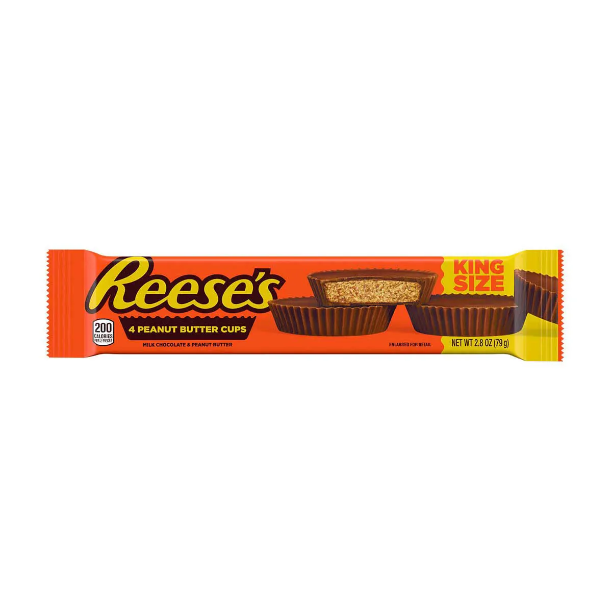 Reese's Milk Chocolate and Peanut Butter Cups Candy, King Size, 4 ct