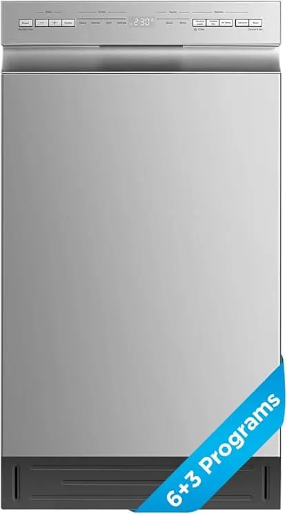 Midea MDF18A1AST Built-in Dishwasher with 8 Place Settings, 6 Washing Programs, Stainless Steel Tub, Heated Dry, Energy Star Midea MDF18A1AST Built-in Dishwasher with 8 Place Setti…