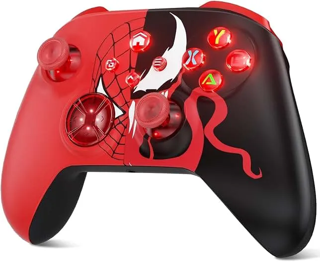 Dinosoo Wireless Controller for Xbox Series X|S/One/PC – RGB, Bluetooth, Turbo, Macro, 4 Vibration Motors, 3.5mm Jack