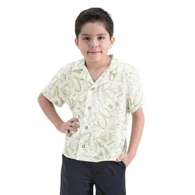 Camisa Hummo Niño Botones En Contraste Diseño Full Print