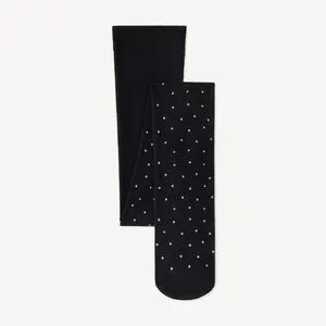 Collant fin fille à petits pois brillants sur les jambes