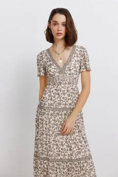 Vestido midi estampado cenefas