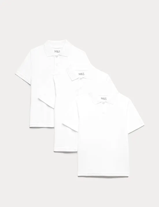 3er-Pack fleckenabweisende Unisex-Poloshirts für die Schule (2–18 J.)